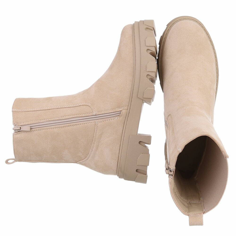 Ghete casual Chelsea - beigesuede dama