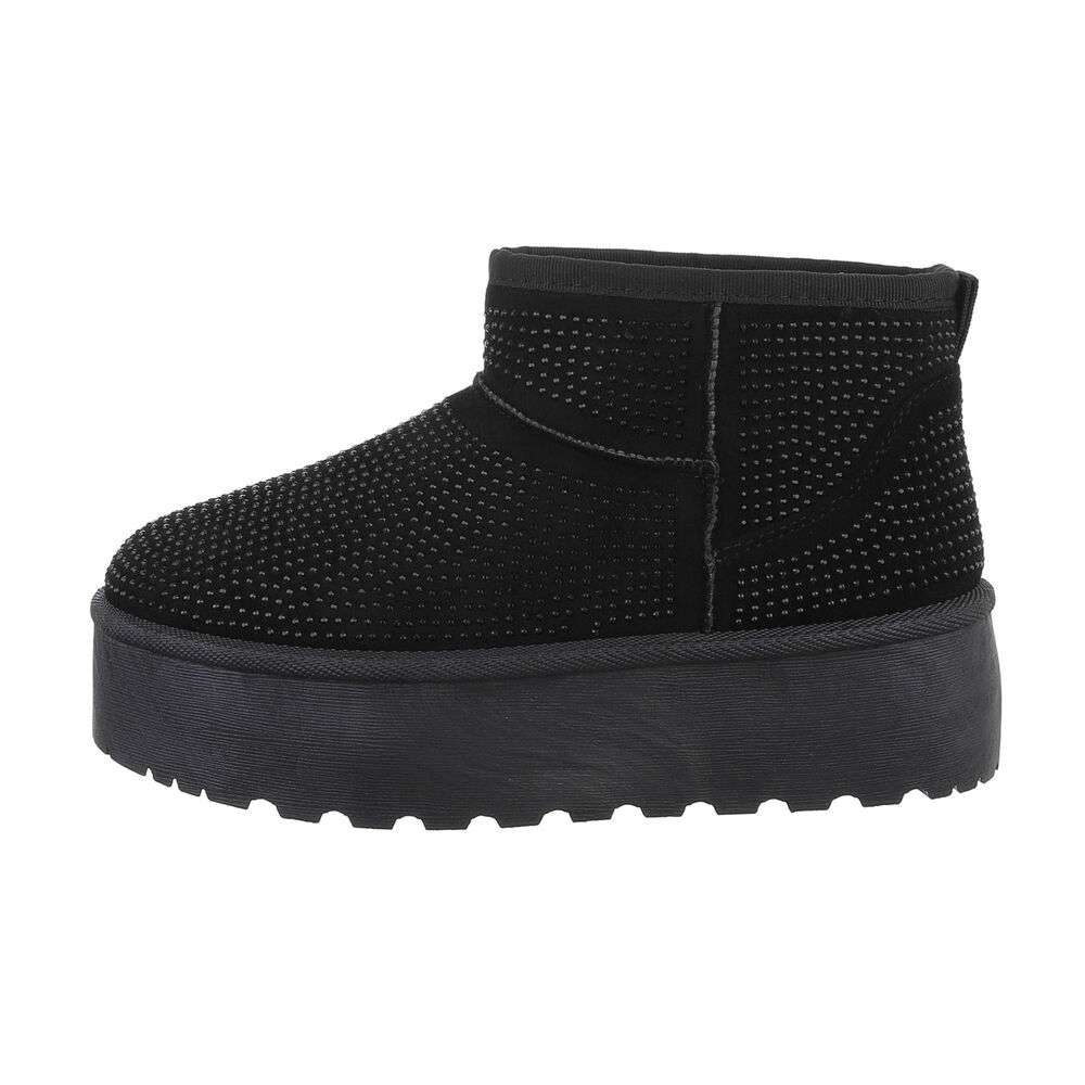 Ghete imblanite cu strasuri cu talpa groasa - Allblack dama