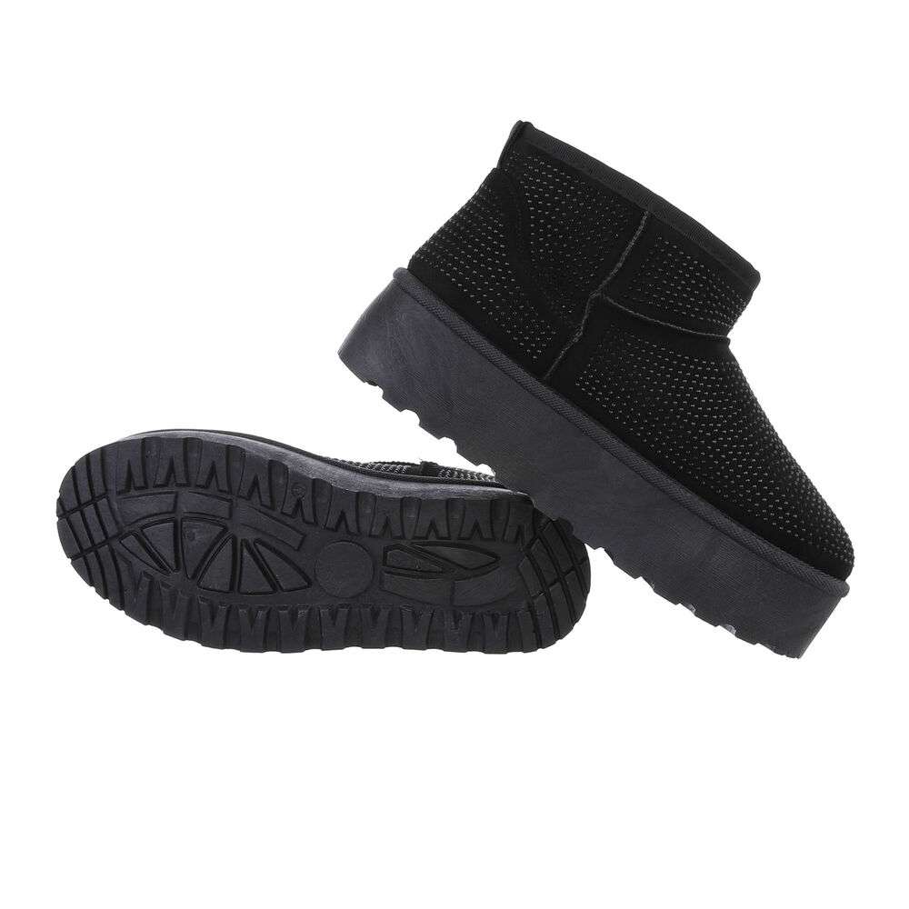 Ghete imblanite cu strasuri cu talpa groasa - Allblack dama