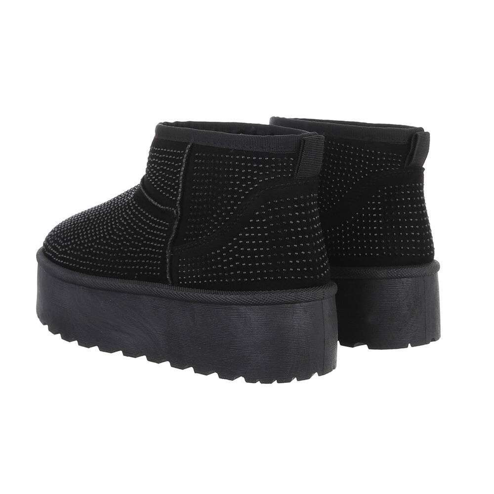 Ghete imblanite cu strasuri cu talpa groasa - Allblack dama