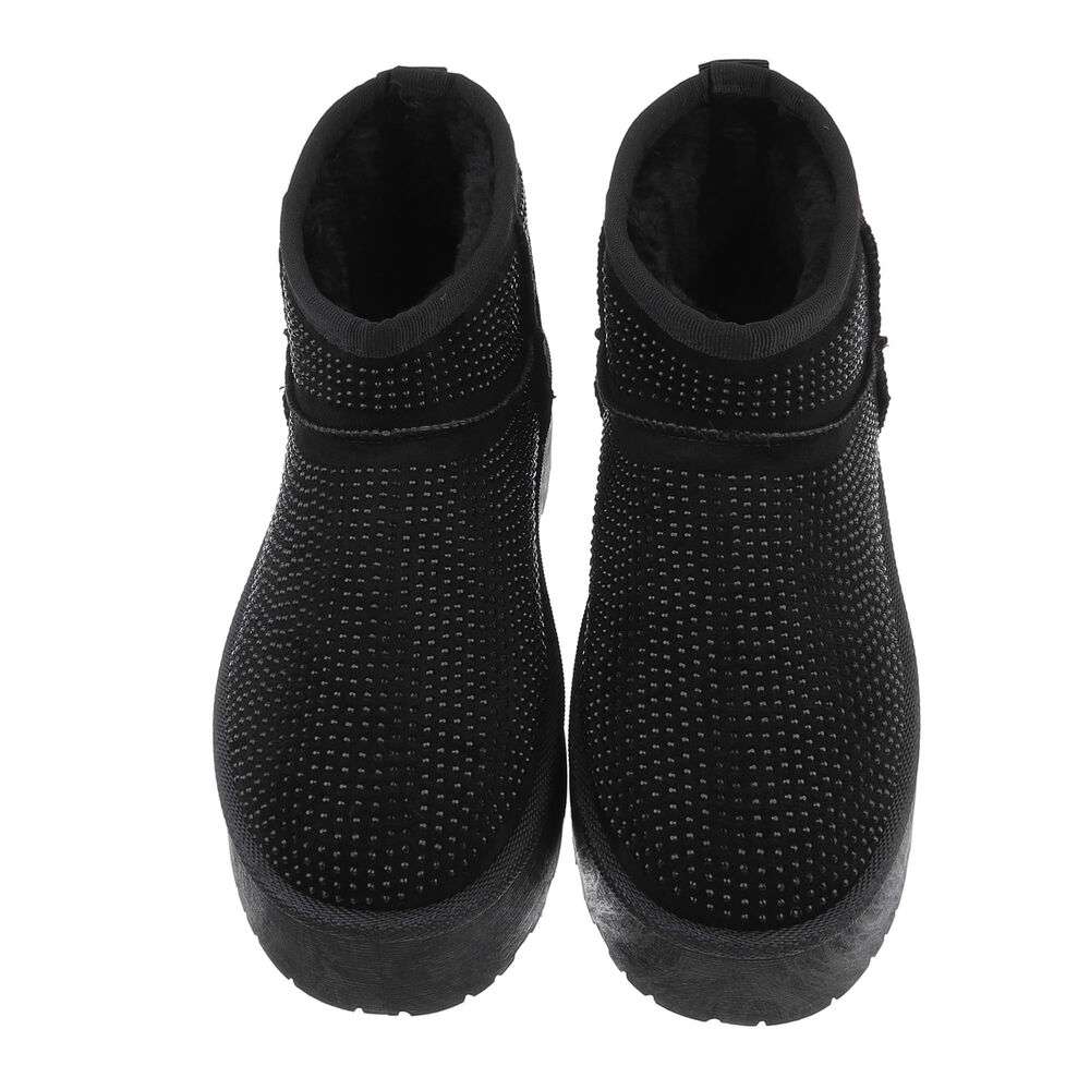 Ghete imblanite cu strasuri cu talpa groasa - Allblack dama