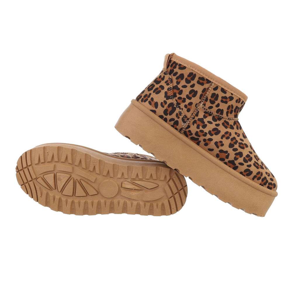 Ghete imblanite cu platforma - imprimeu leopard dama