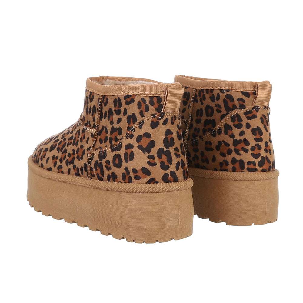 Ghete imblanite cu platforma - imprimeu leopard dama