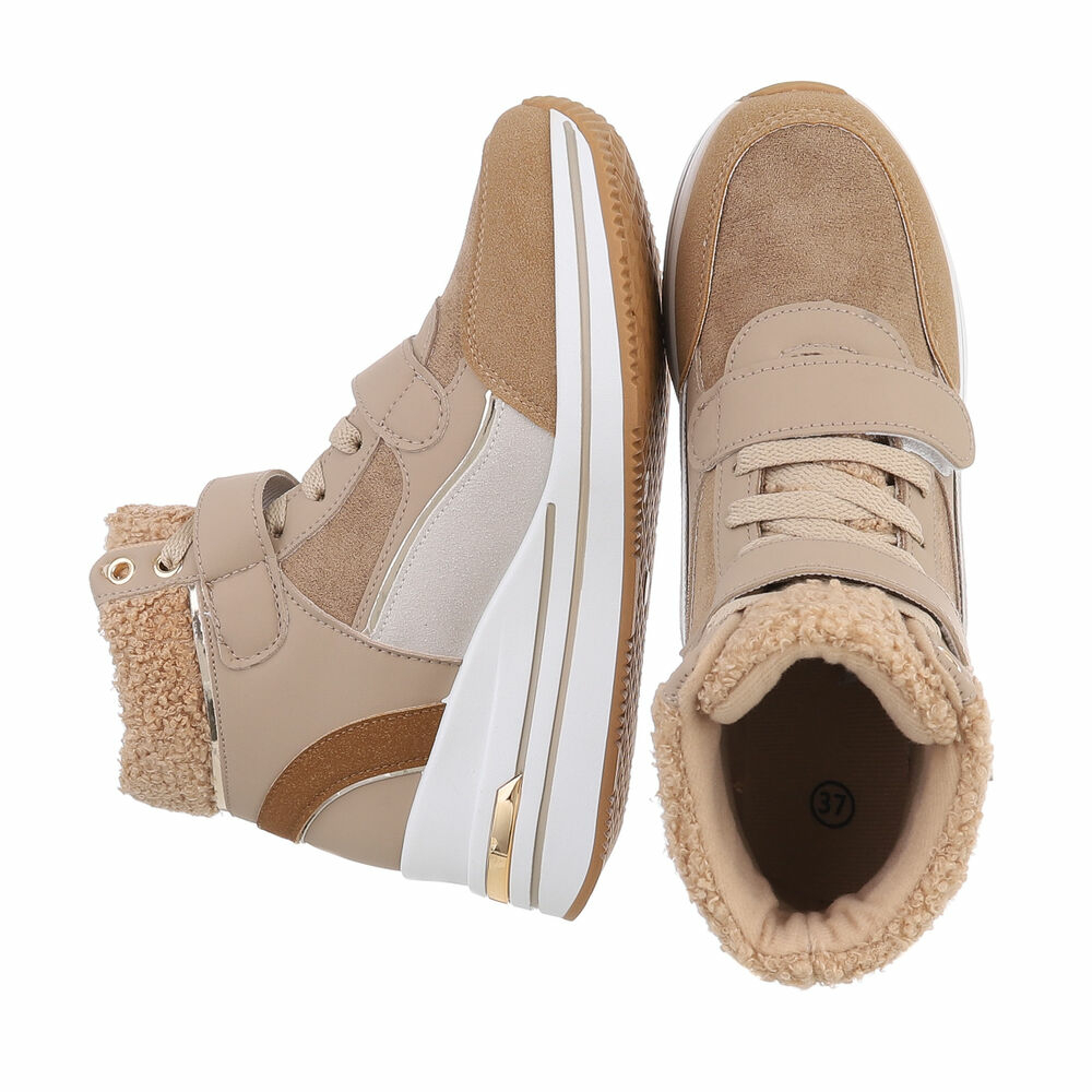 Sneakers inalti cu blanita - kaki dama