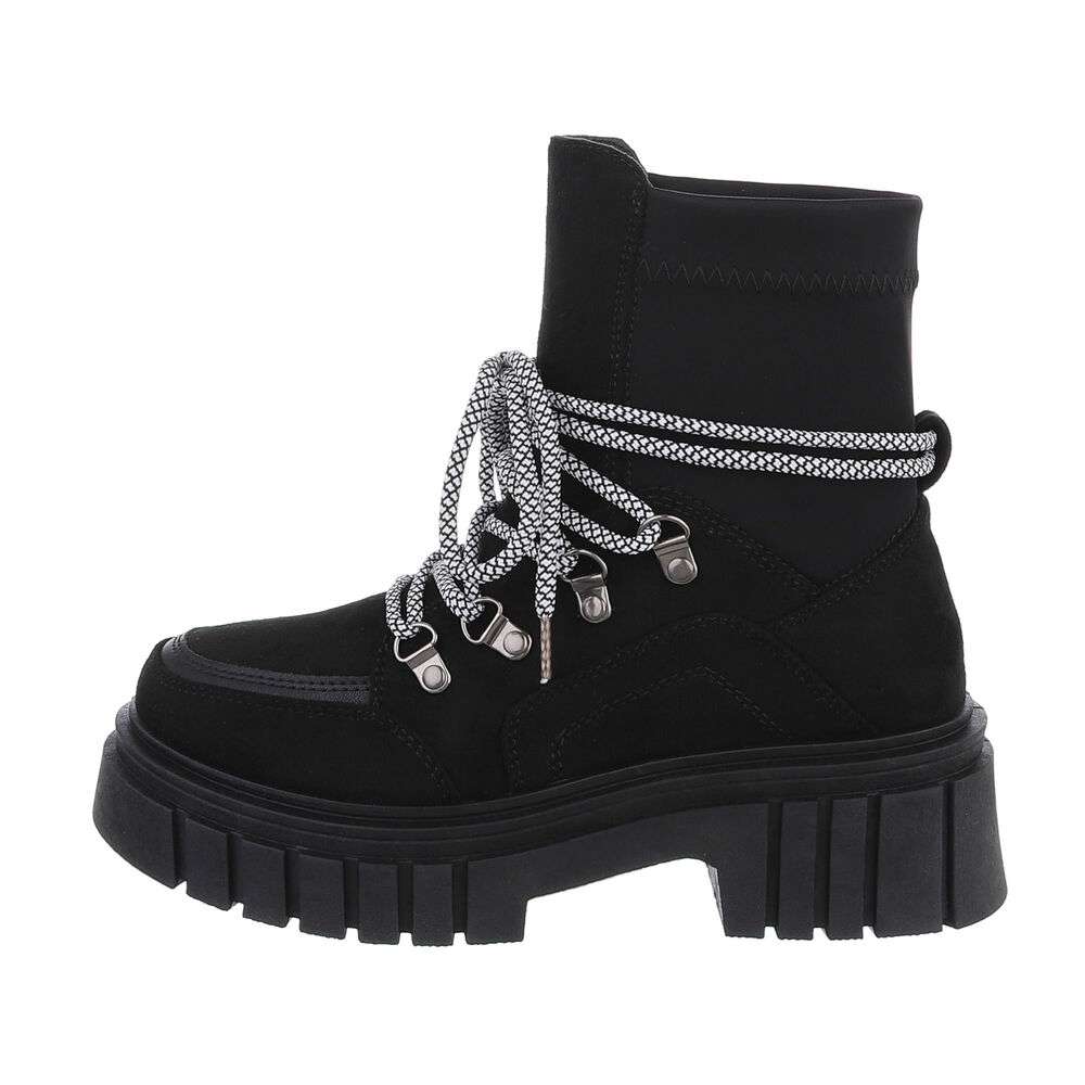 SchnA?rstiefeletten - negru dama
