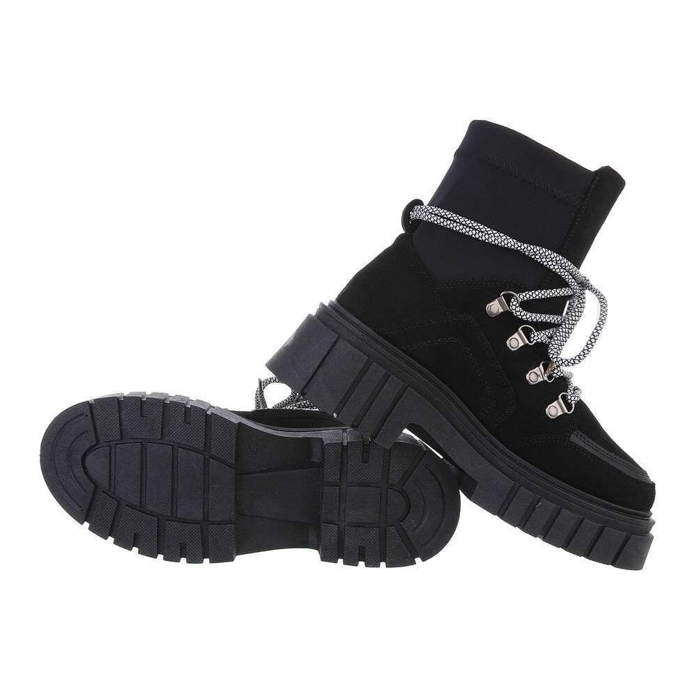 SchnA?rstiefeletten - negru dama