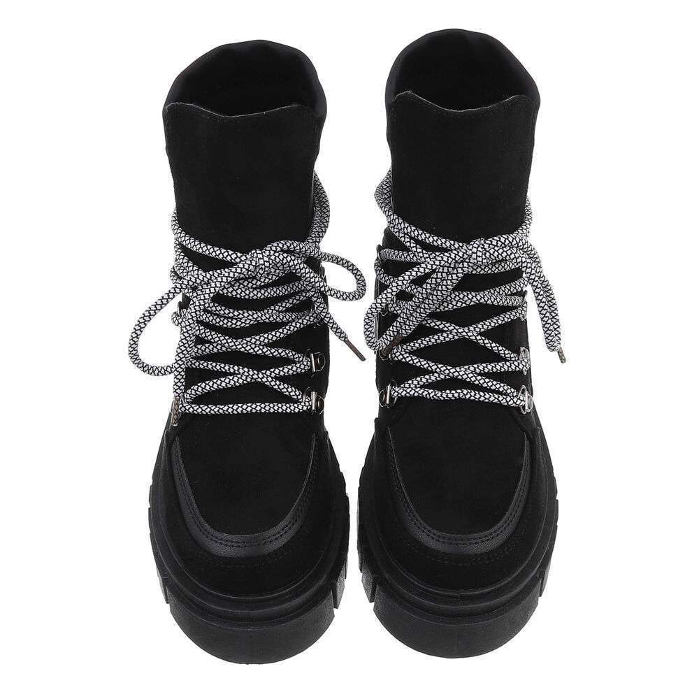 SchnA?rstiefeletten - negru dama
