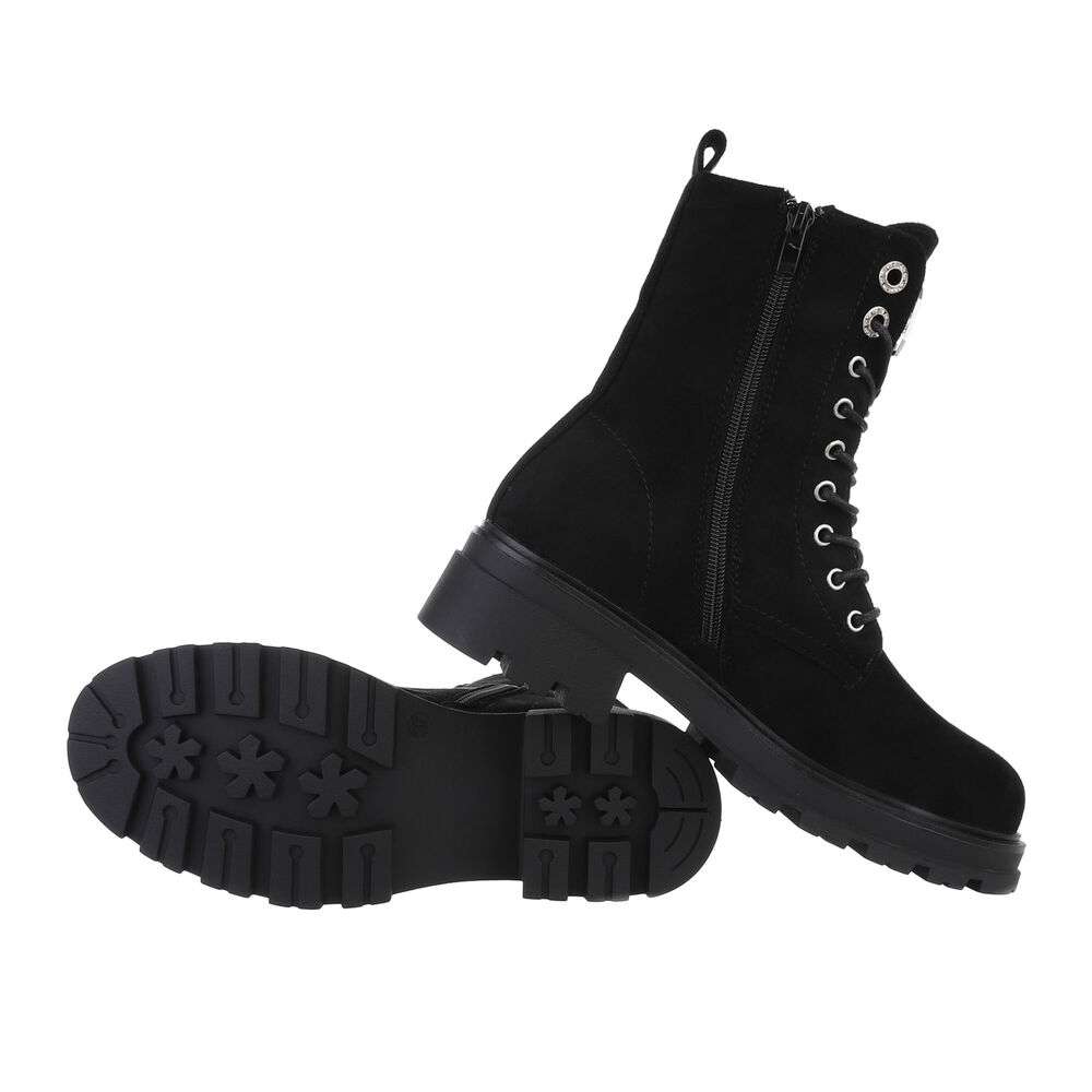 SchnA?rstiefeletten - negru dama
