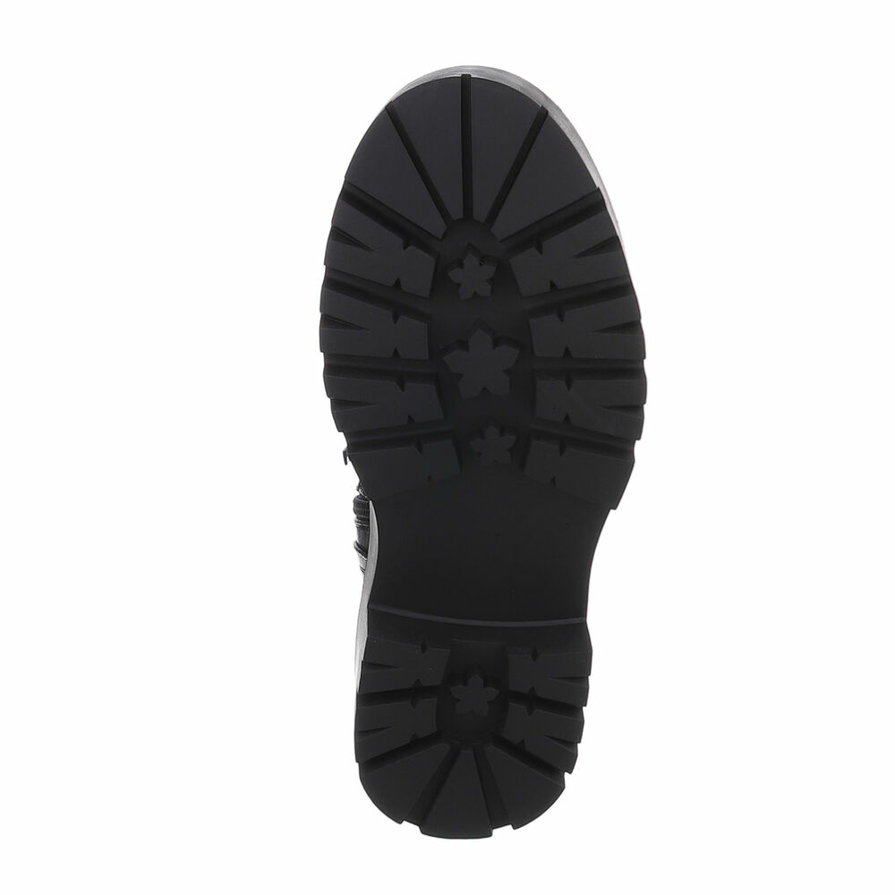 Ghete cu siret si talpa groasa - negru dama