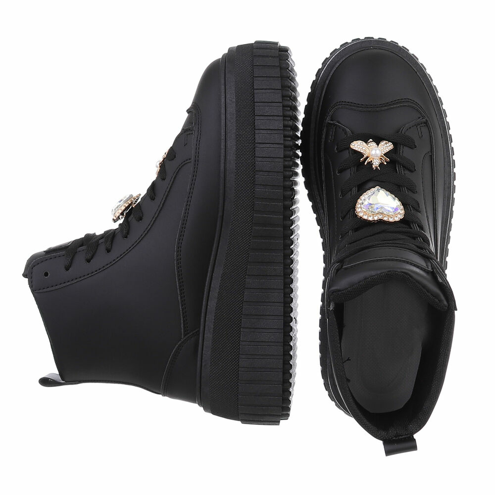 SchnA?rstiefeletten - negru dama