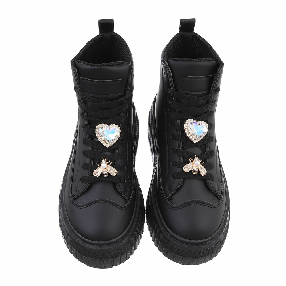 SchnA?rstiefeletten - negru dama