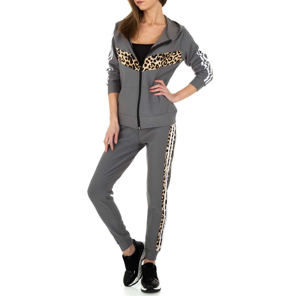 Trening cu imprimeu leopard - Holala Fashion gri dama