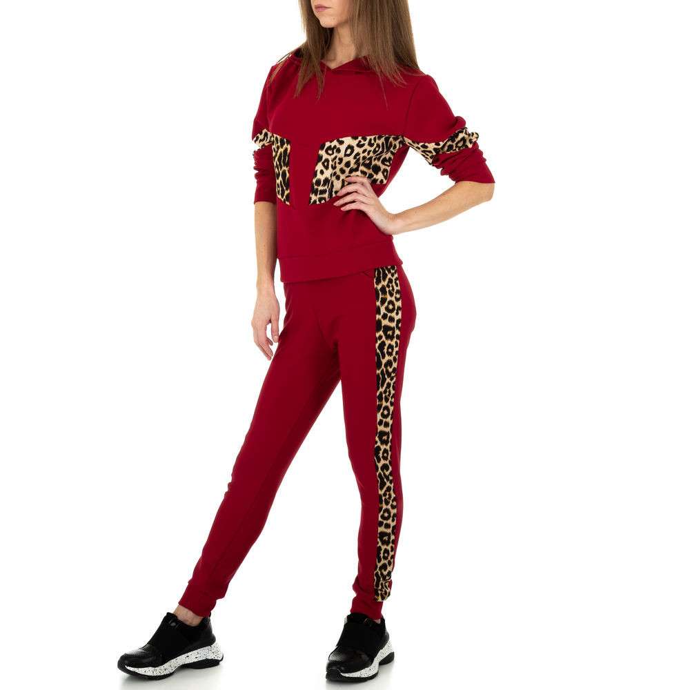 Trening cu imprimeu leopard - Holala Fashion   rosu dama