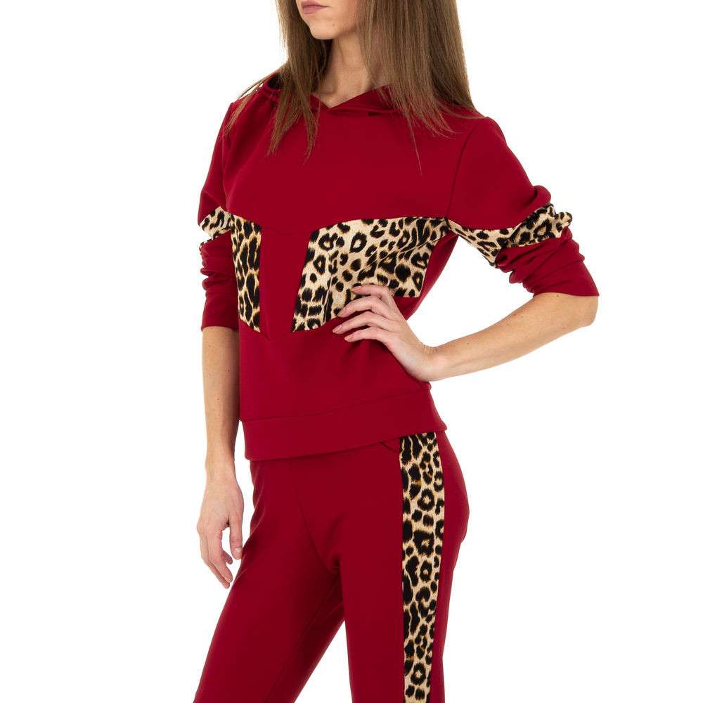 Trening cu imprimeu leopard - Holala Fashion   rosu dama