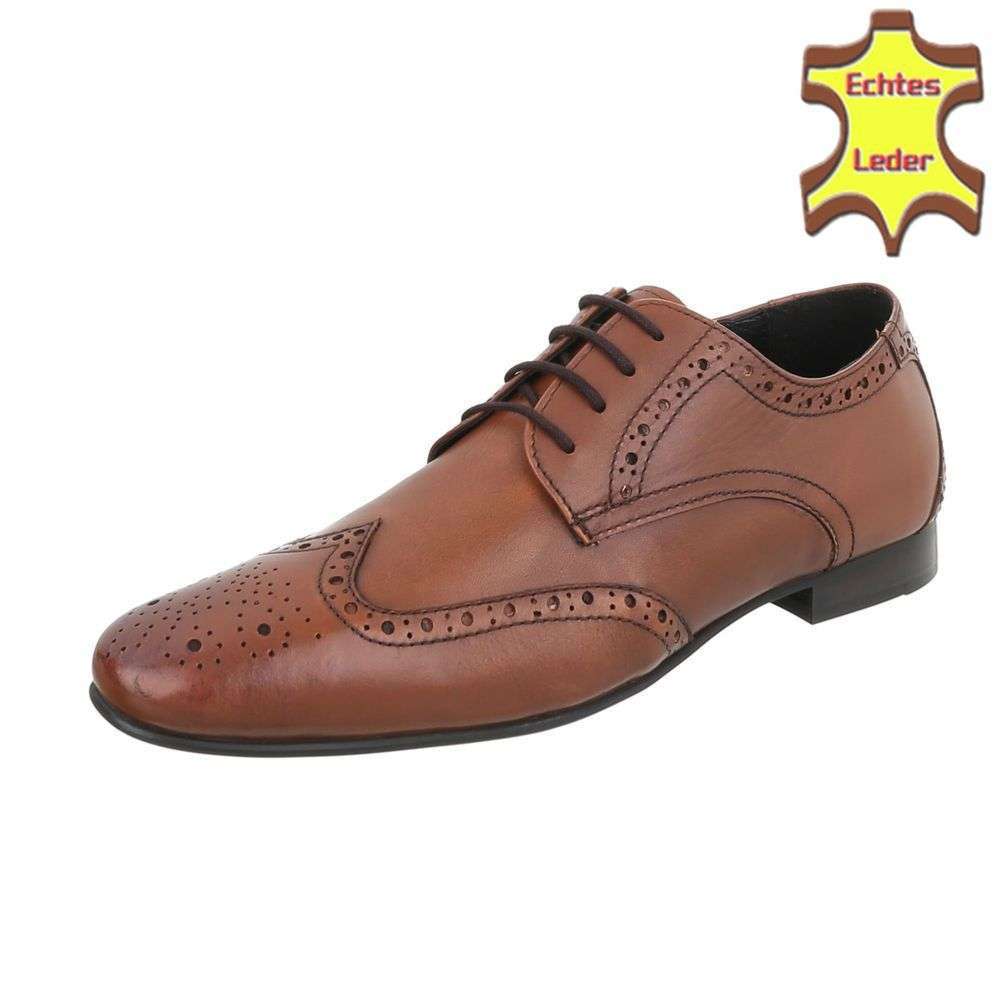 Pantofi eleganti piele naturala - maro deschis barbati