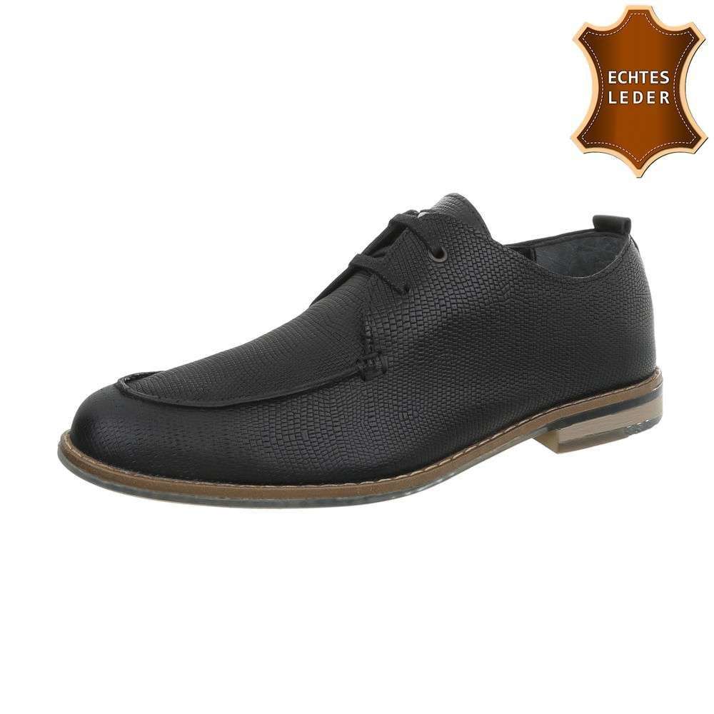 Pantofi casual piele naturala - piele neagra barbati