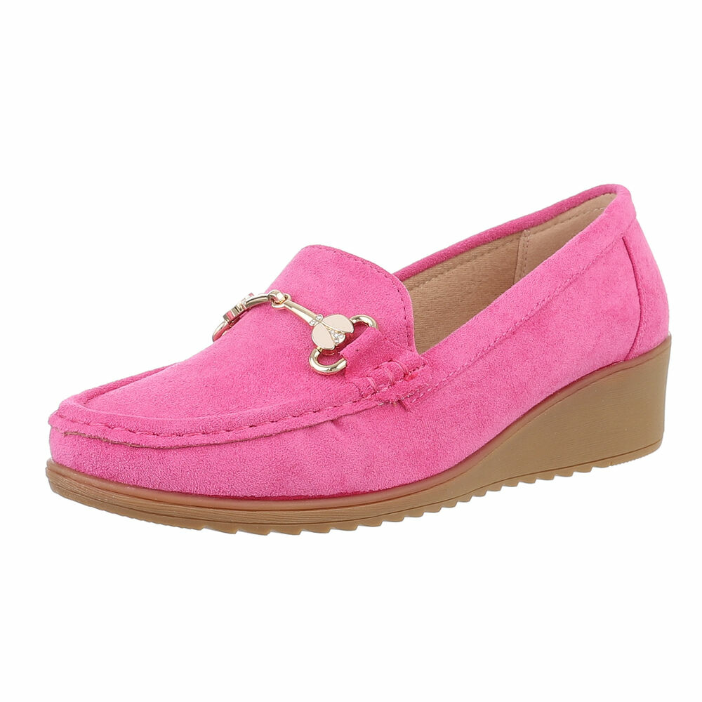 Mocasini office cu platforma - roz fuchsia dama