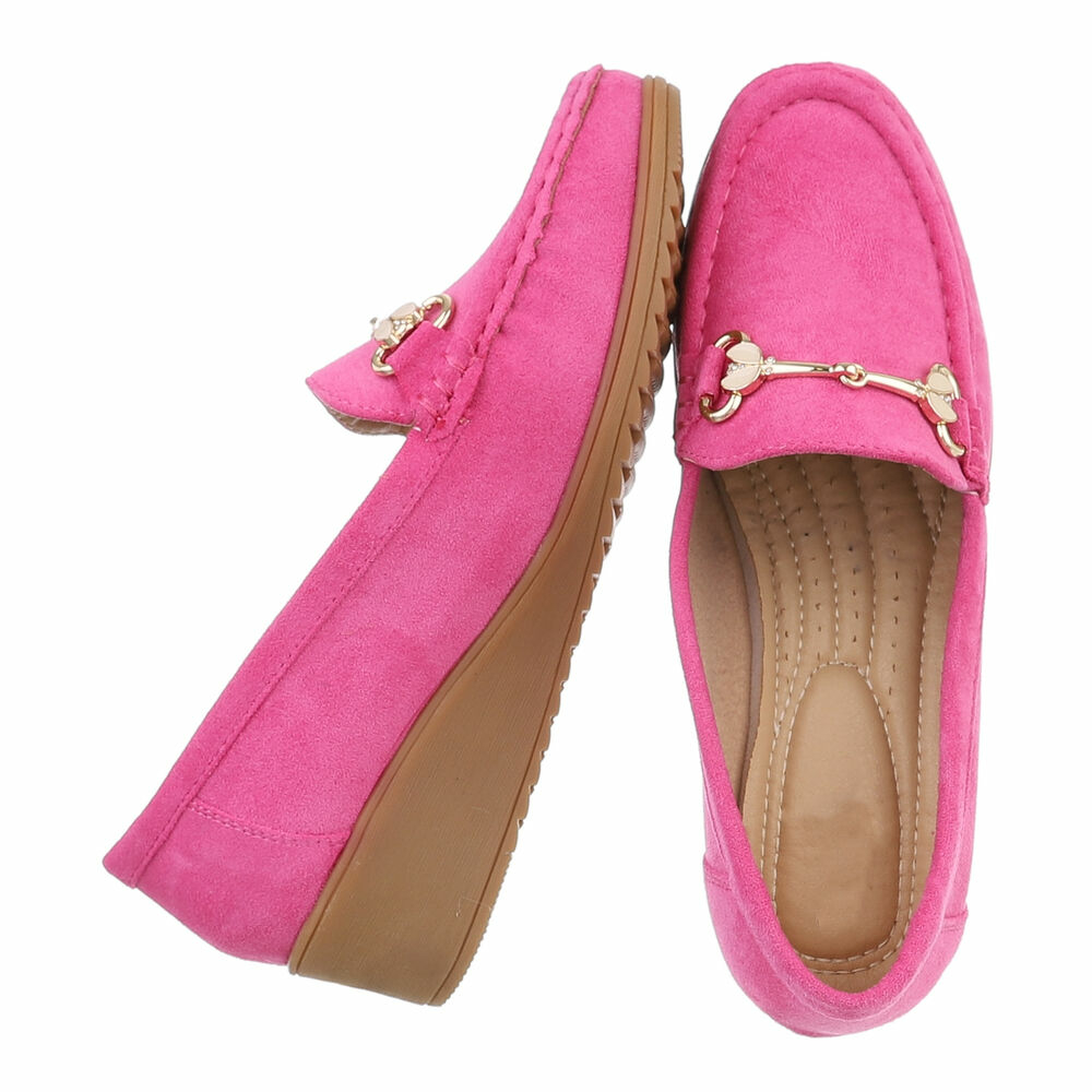 Mocasini office cu platforma - roz fuchsia dama