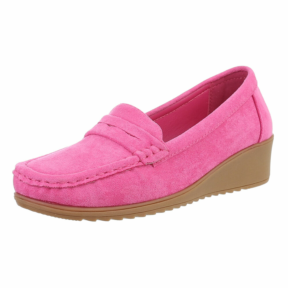 Mocasini office cu platforma - roz fuchsia dama