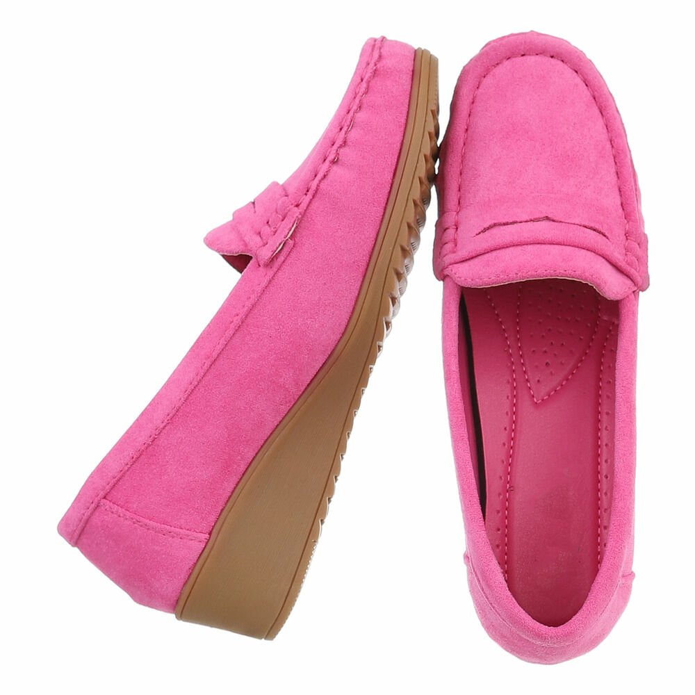 Mocasini office cu platforma - roz fuchsia dama