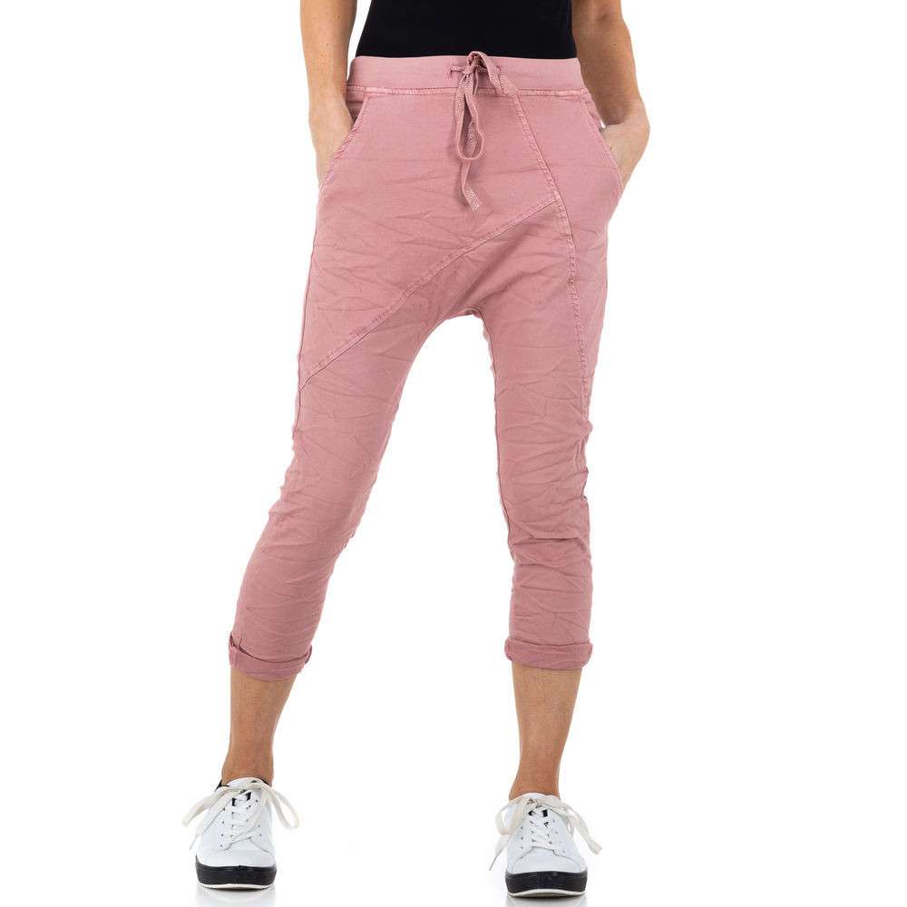 Pantaloni trei sferturi cu tur jos - Place du Jour culoarea nude dama