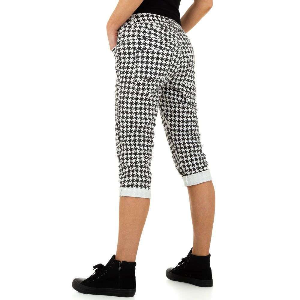 Pantaloni scurti Blugi Jewelly - alb-negru dama