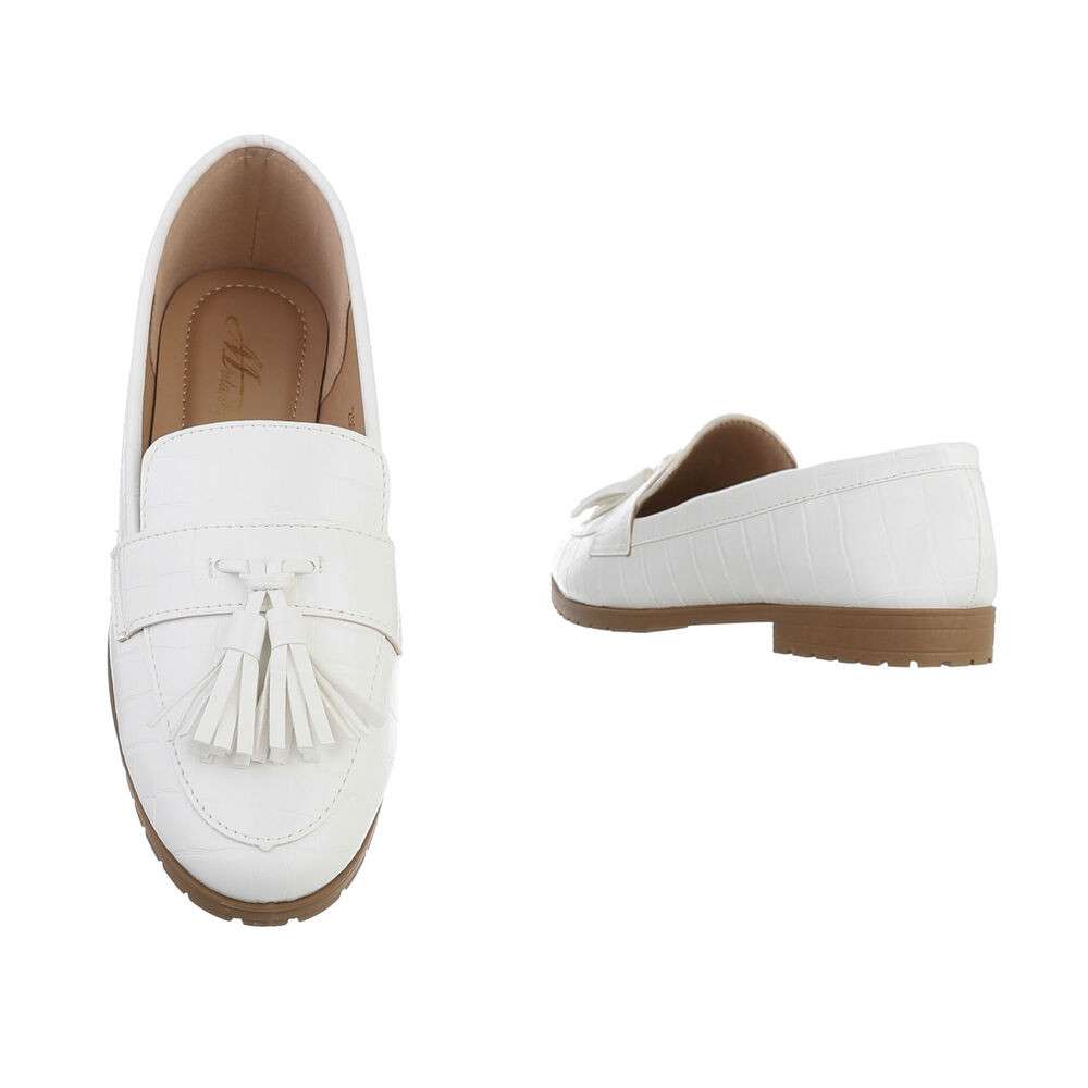 Mocasini eleganti - alb dama