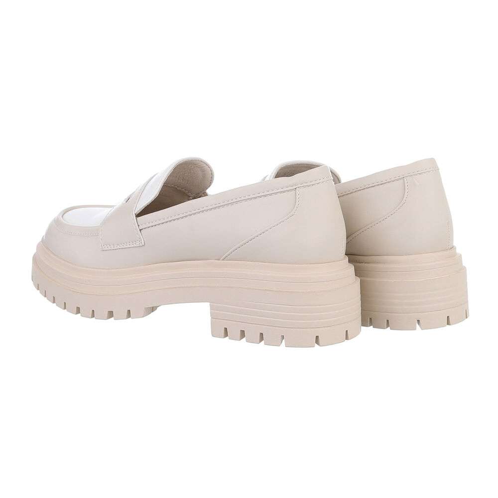 Pantofi Oxford cu talpa groasa - alb dama
