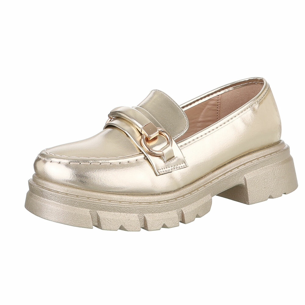 Pantofi casual de birou - auriu dama