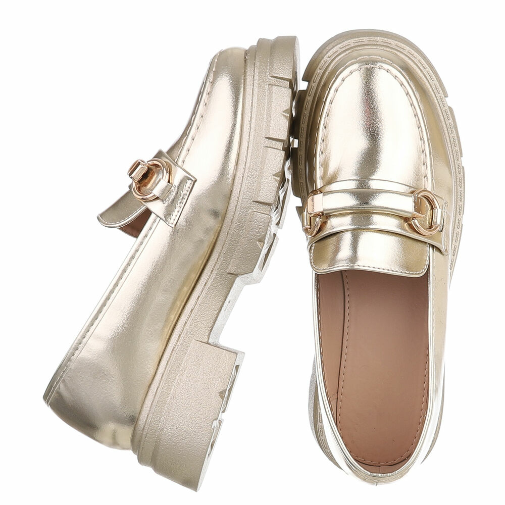 Pantofi casual de birou - auriu dama