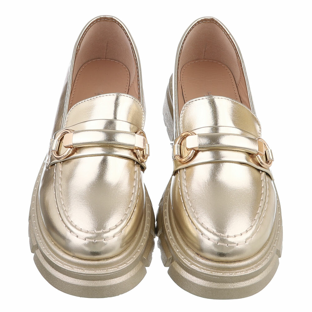 Pantofi casual de birou - auriu dama