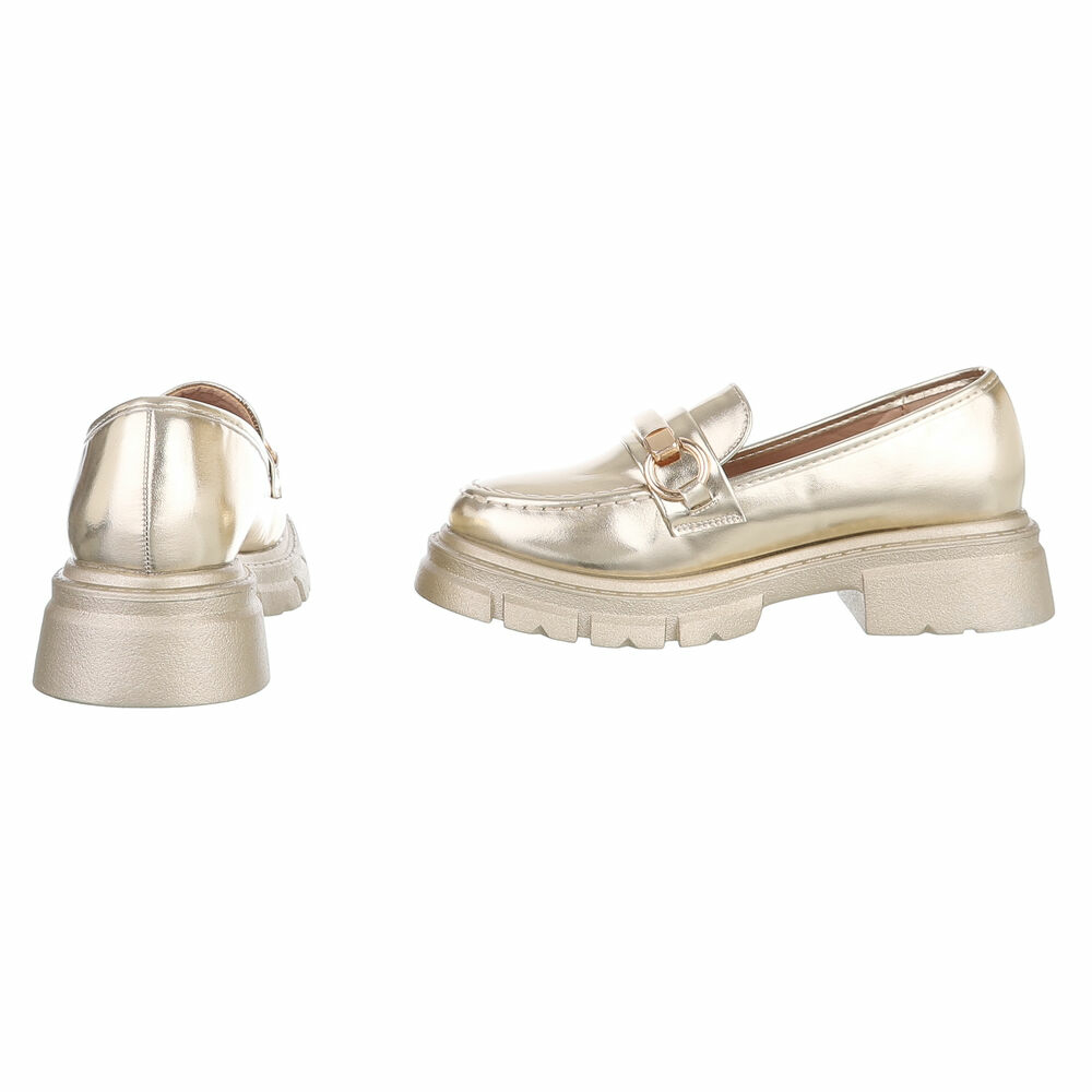Pantofi casual de birou - auriu dama