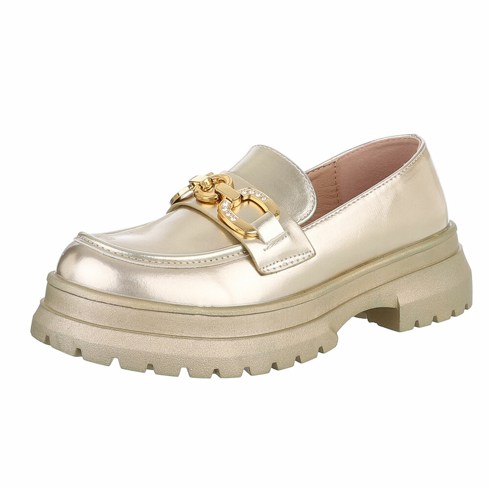 Pantofi casual de birou - auriu dama
