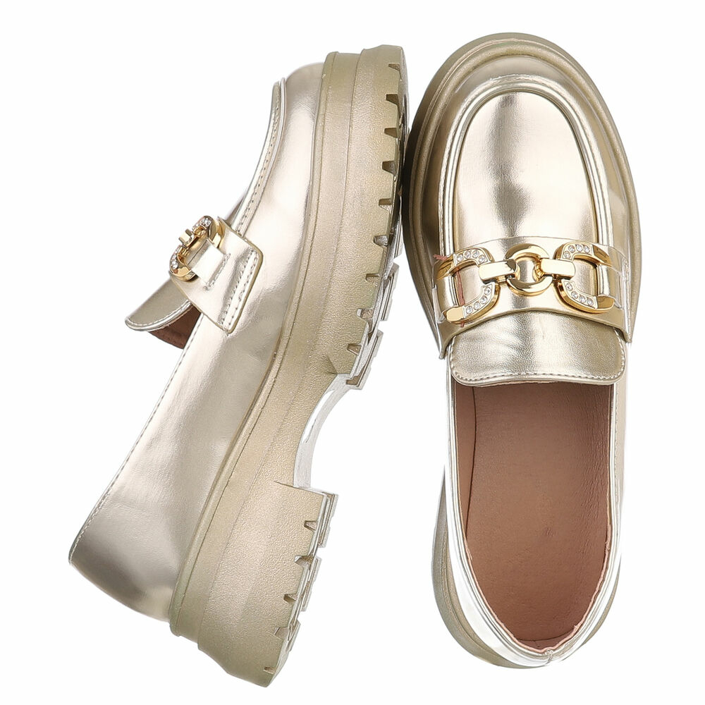 Pantofi casual de birou - auriu dama