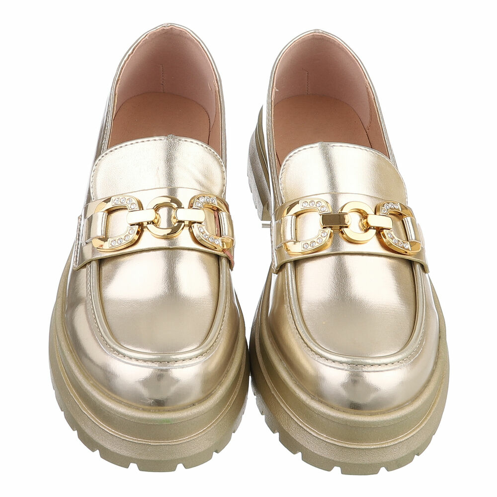 Pantofi casual de birou - auriu dama