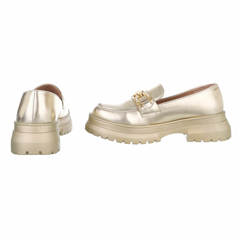 Pantofi casual de birou - auriu dama