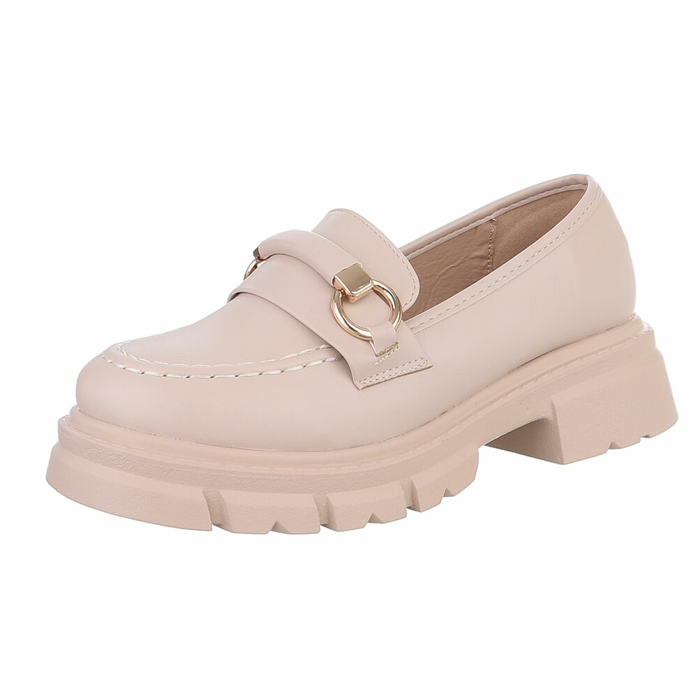 Pantofi loafers - bej dama