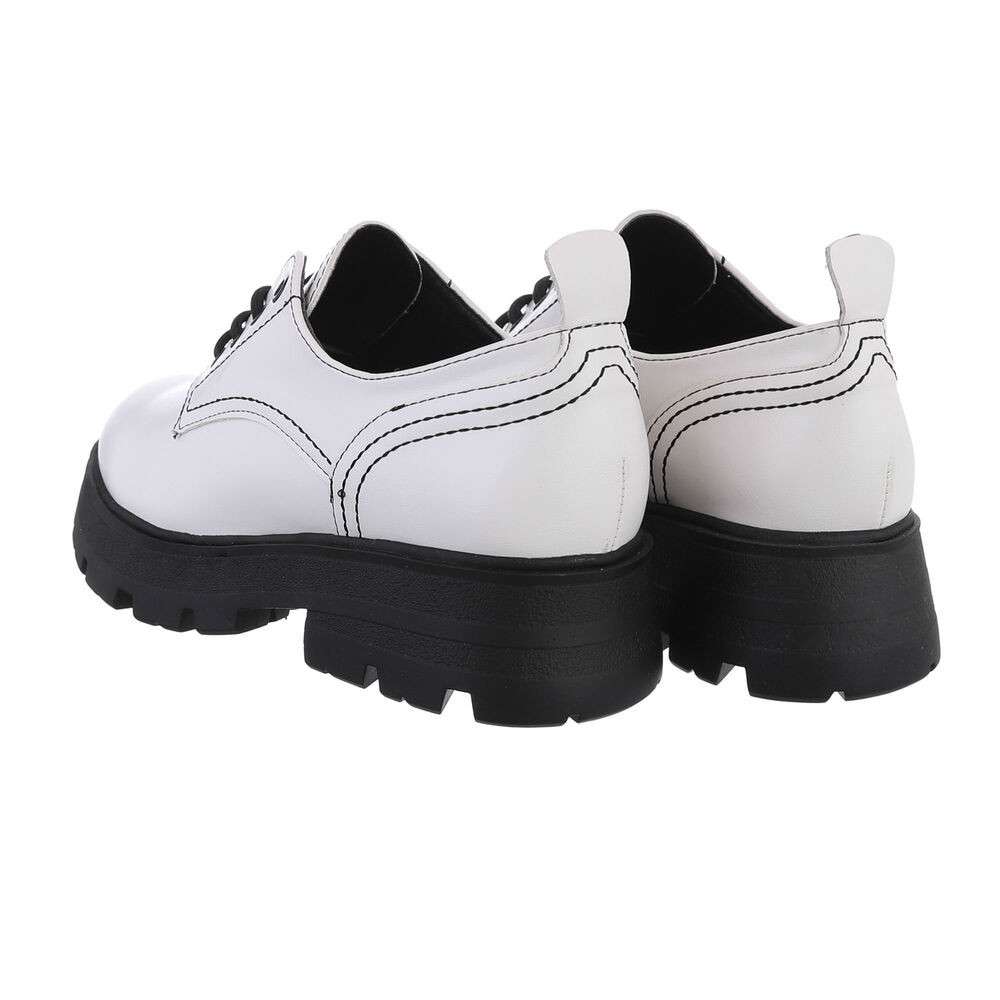 Pantofi oxford cu siret - alb dama