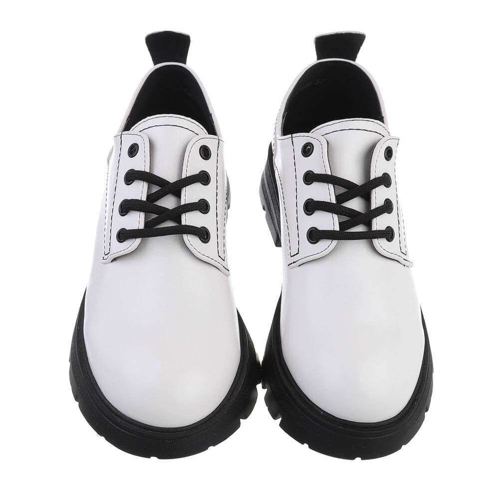 Pantofi oxford cu siret - alb dama