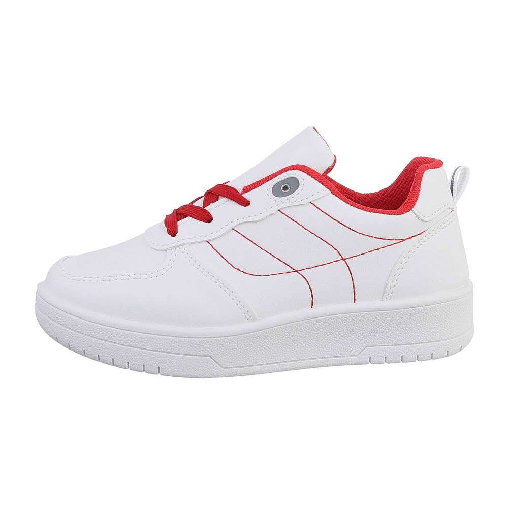 Pantofi casual copii - alb rosu
