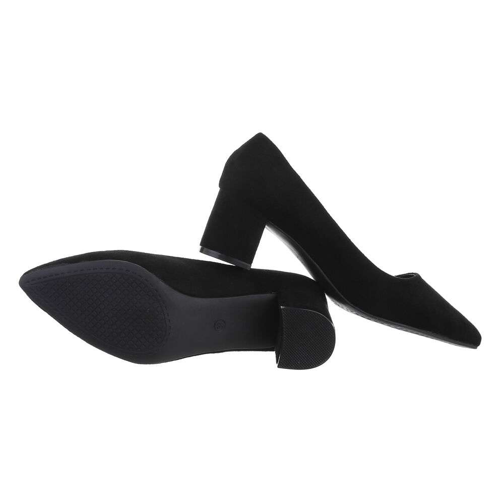 Pantofi ocazie toc mic gros - negru dama