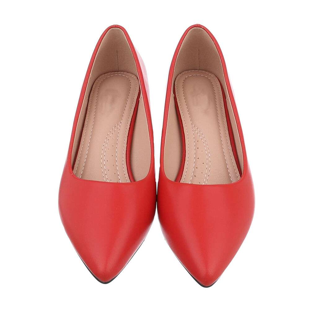 Pantofi eleganti cu toc mic gros - rosu dama