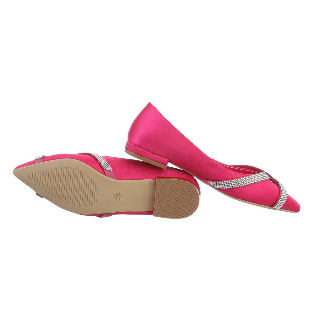 Balerini eleganti cu strasuri - roz fuchsia dama