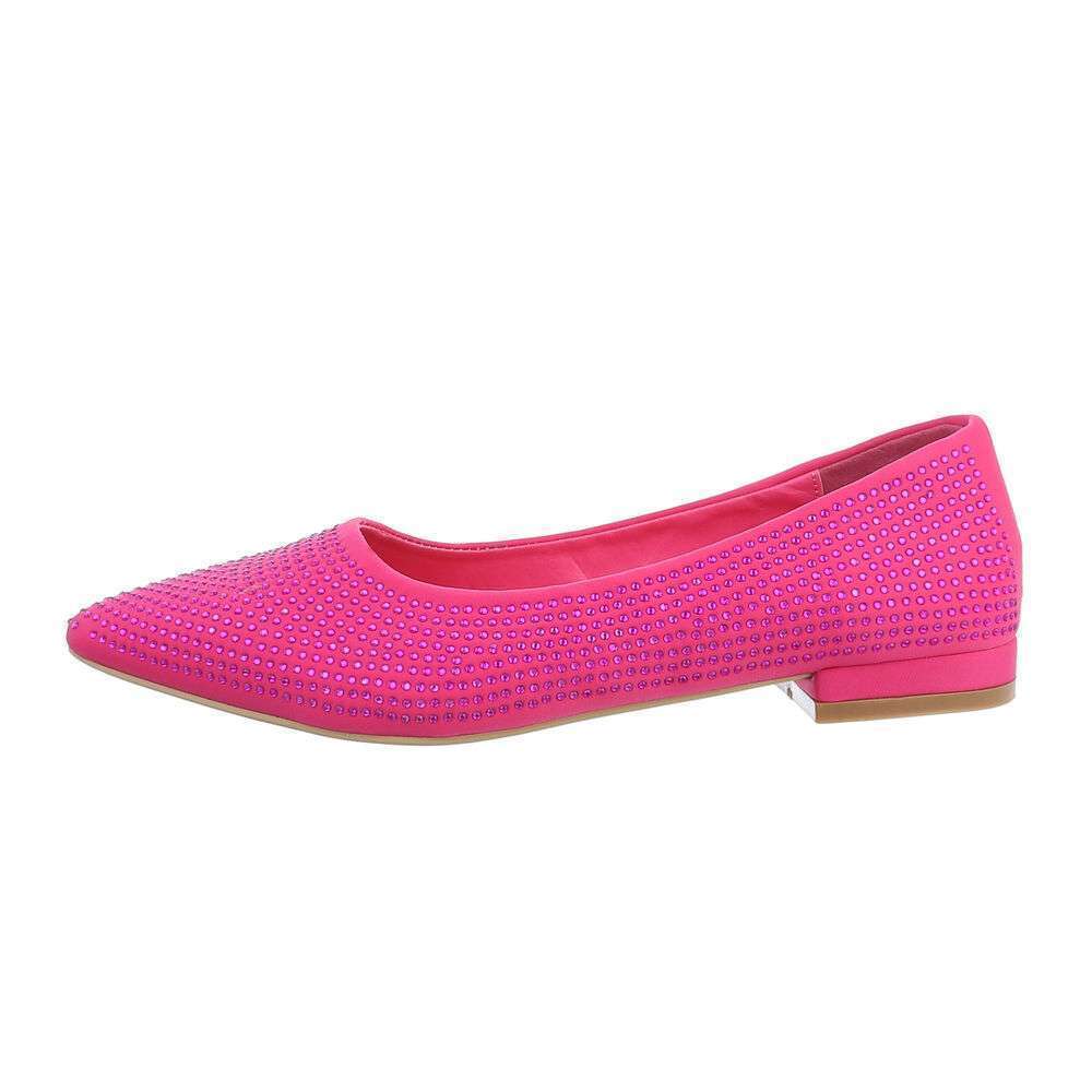 Balerini eleganti cu strasuri - roz fuchsia dama