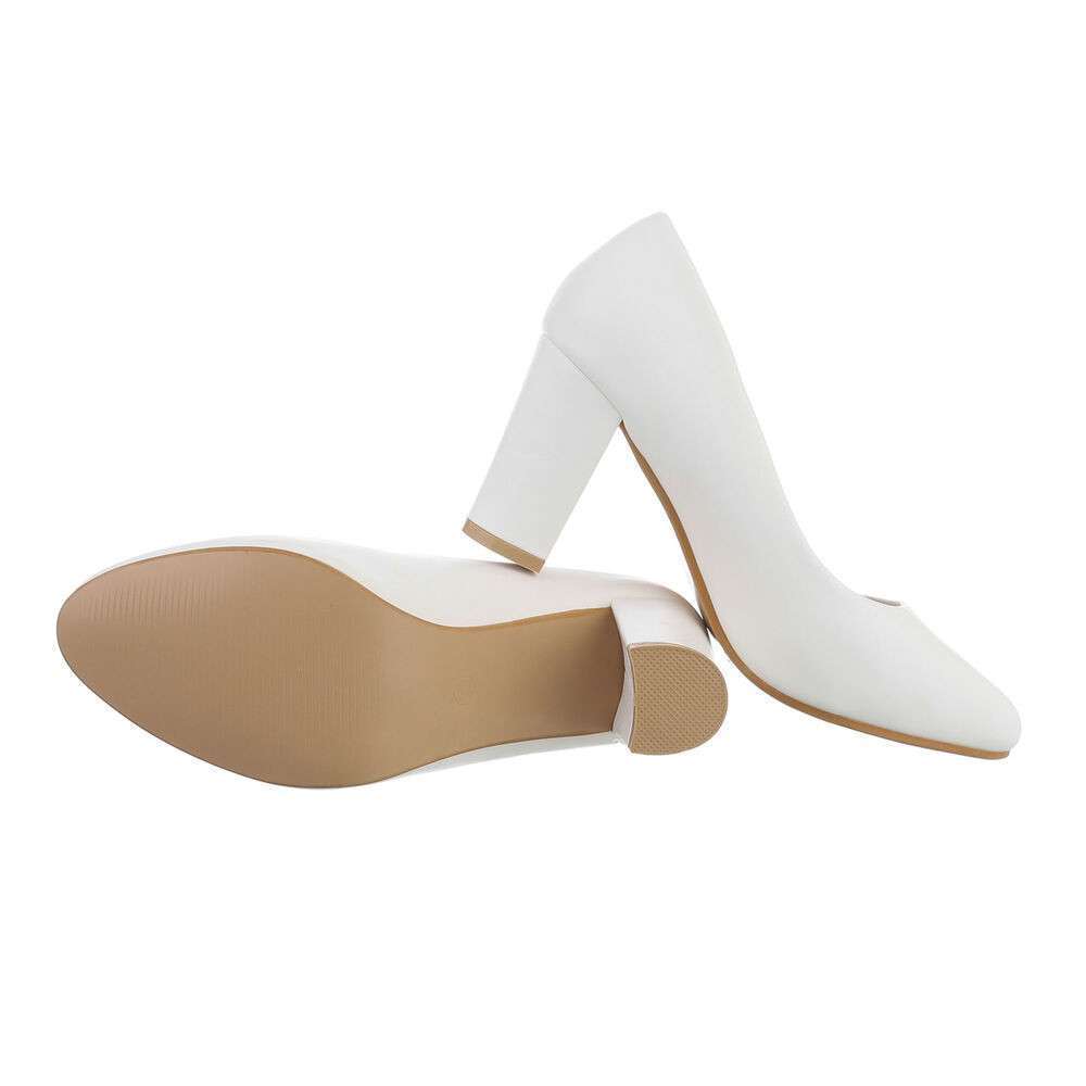 Pantofi cu toc inalt - alb dama