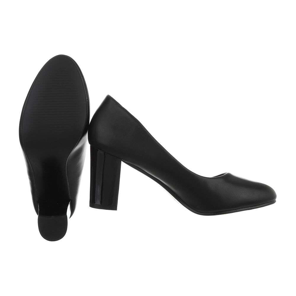 Pantofi cu toc gros - negru dama