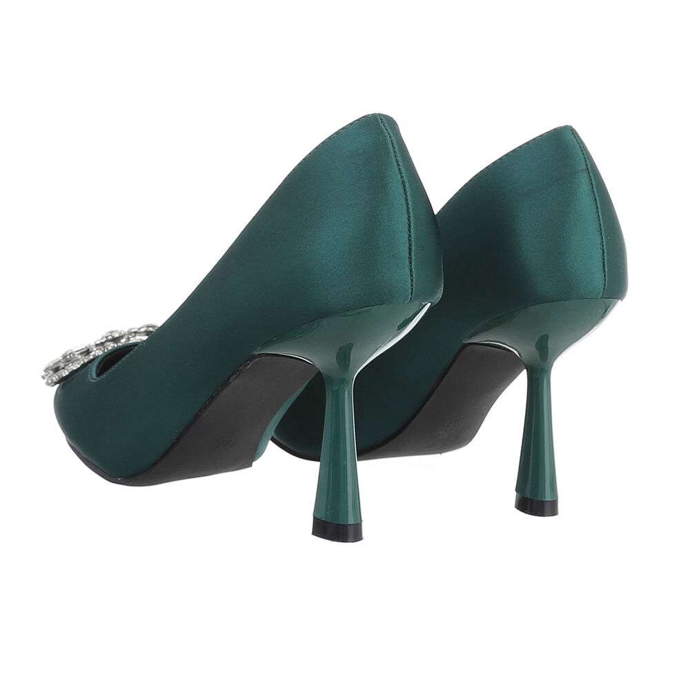Pantofi cu toc inalt - verde dama