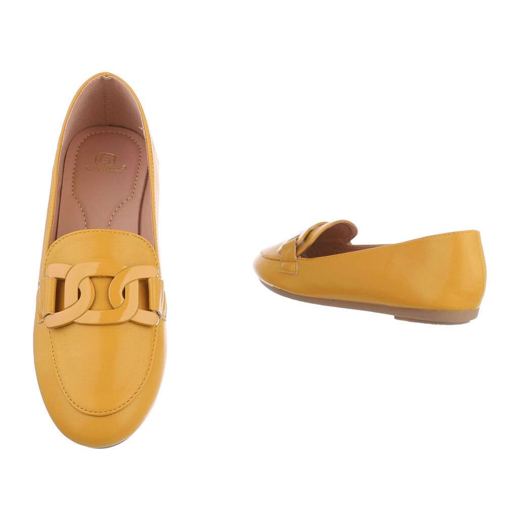 Pantofi office fara toc - galben dama