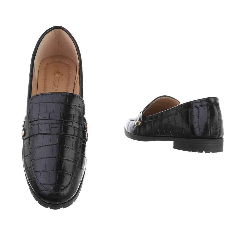 Pantofi eleganti fara toc - negru dama