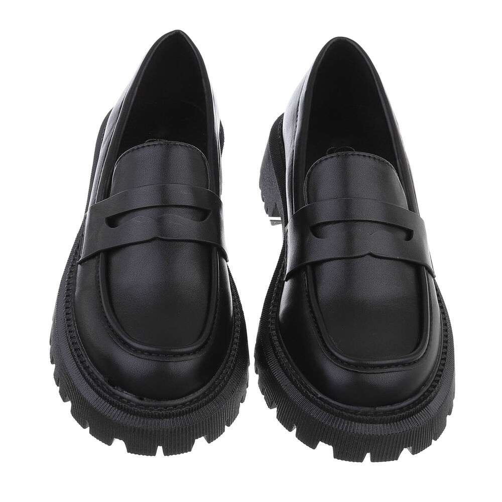 Pantofi office cu toc gros - negru dama